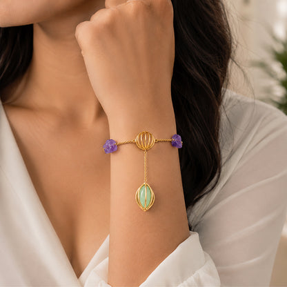 Mystic Galaxy 925 Sterling Silver Gemstone Link Bracelet