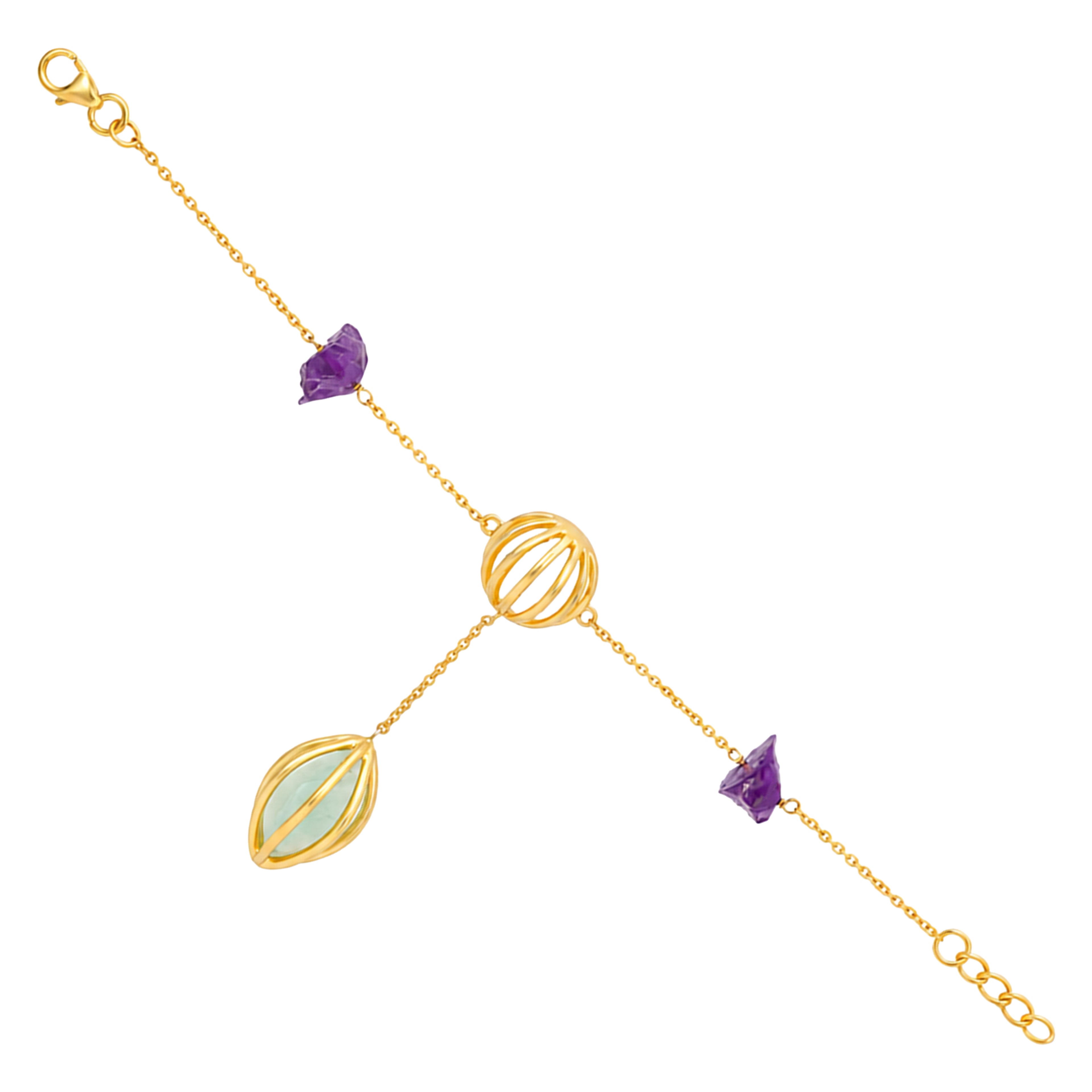 Mystic Galaxy 925 Sterling Silver Gemstone Link Bracelet