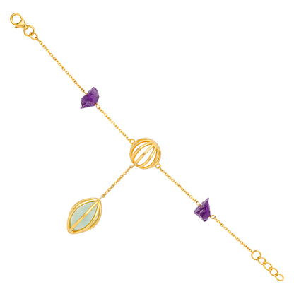 Mystic Galaxy 925 Sterling Silver Gemstone Link Bracelet