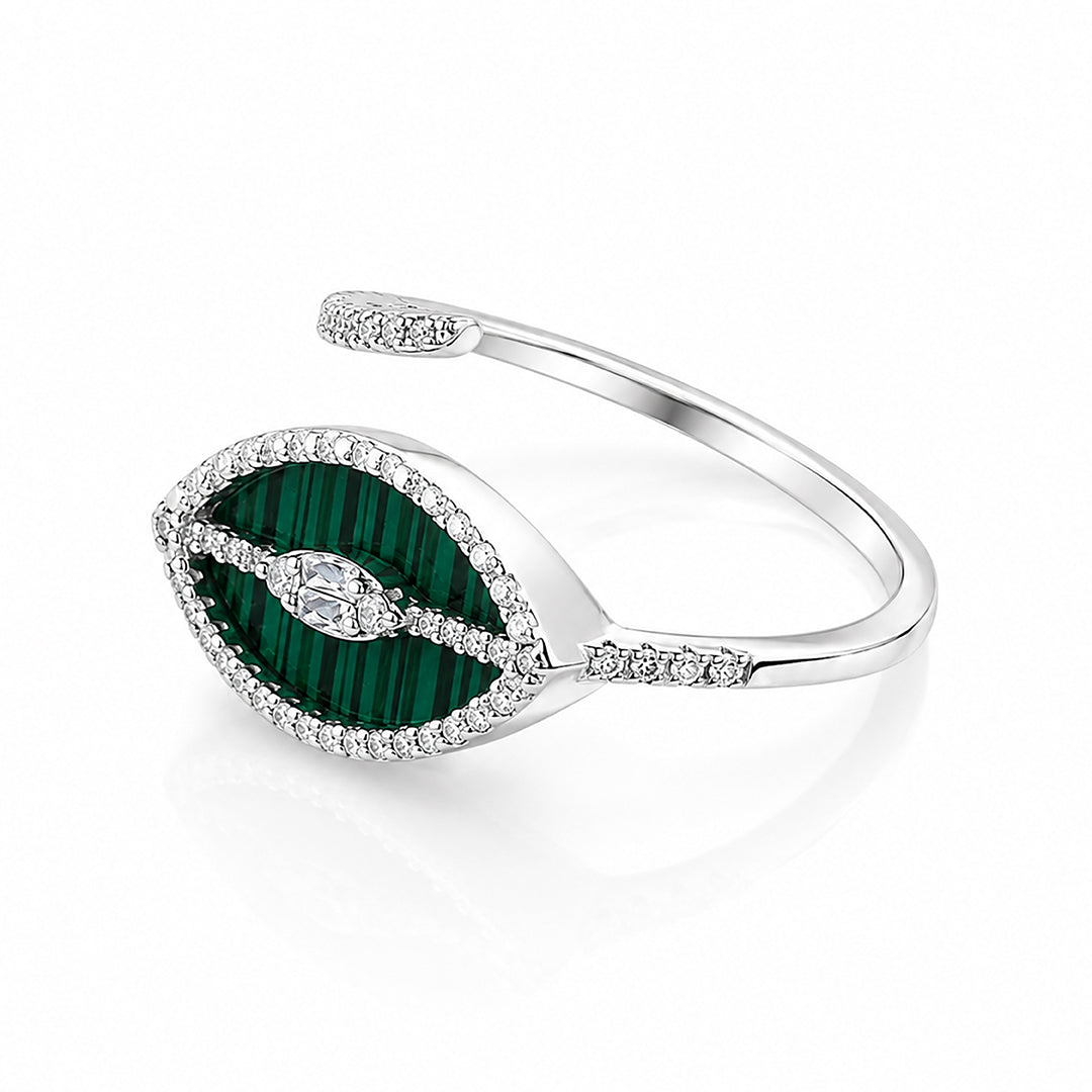 Mystical Green Aura 925 Sterling Silver ring for women