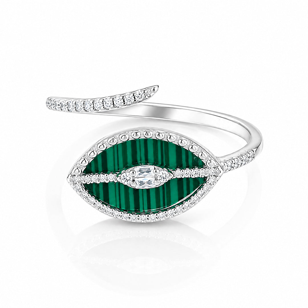 Mystical Green Aura 925 Sterling Silver ring for women