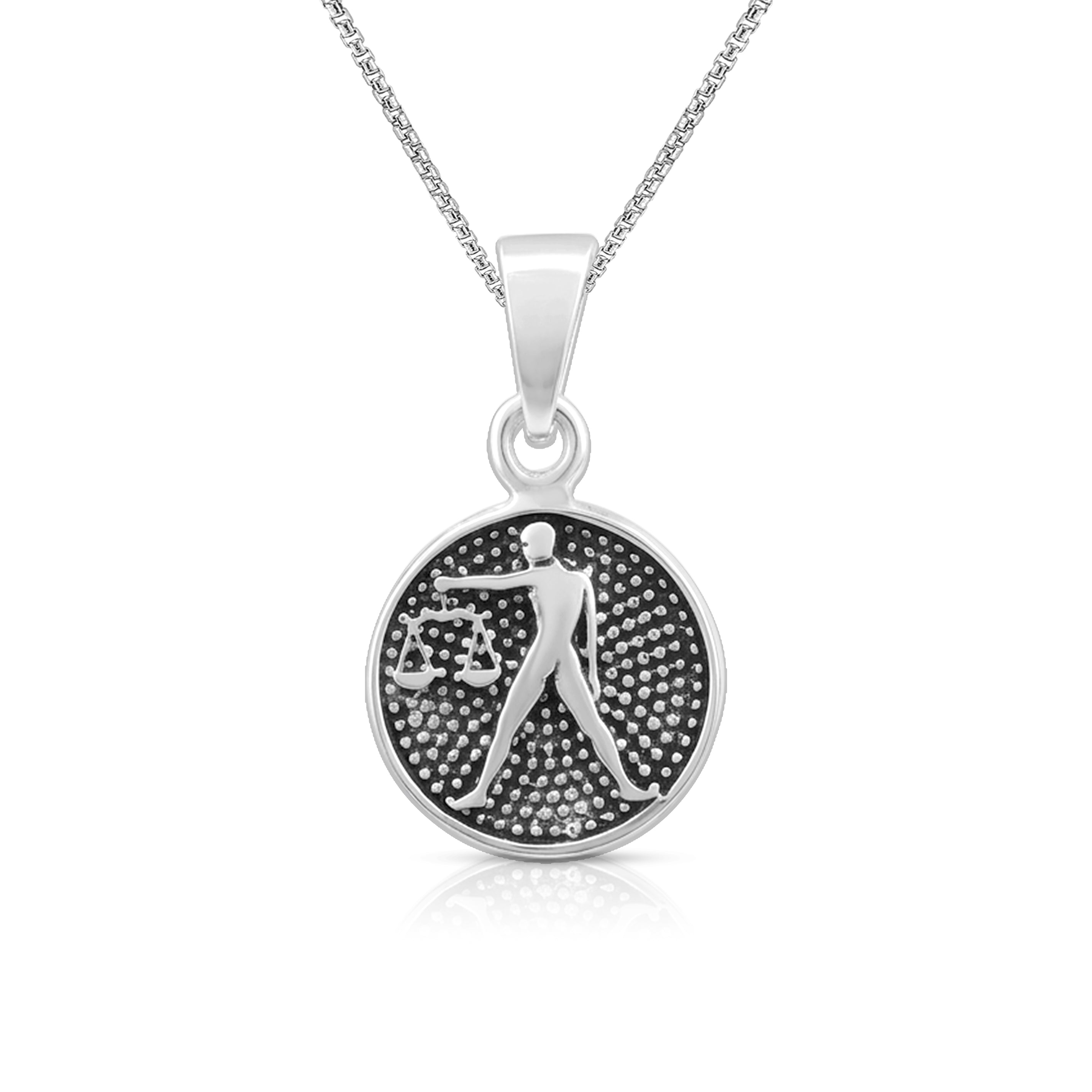 Mystical Horoscope Libra 925 Sterling Silver Pendant for Women