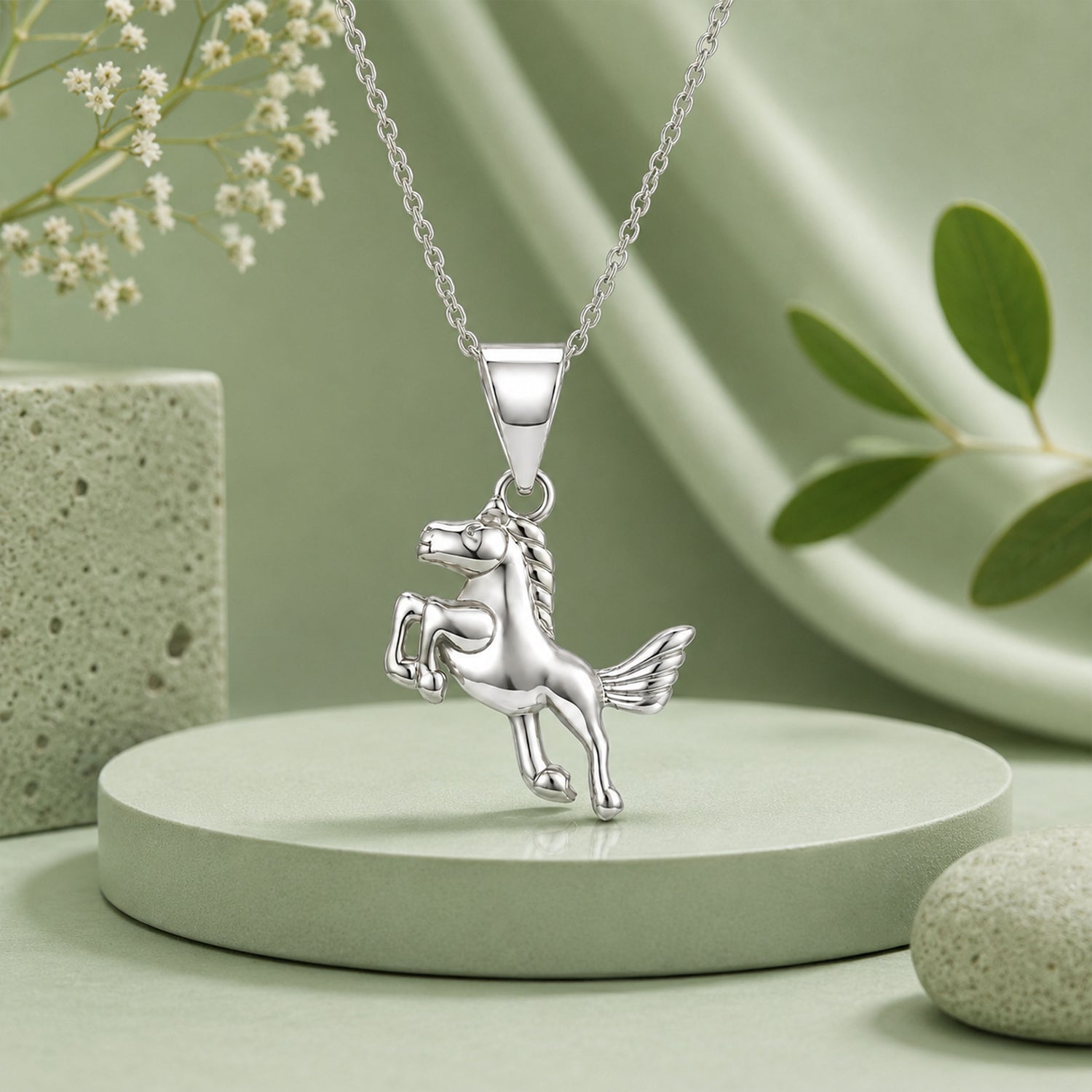 Mythic Horse 925 Sterling Silver Elegant Charm Pendant