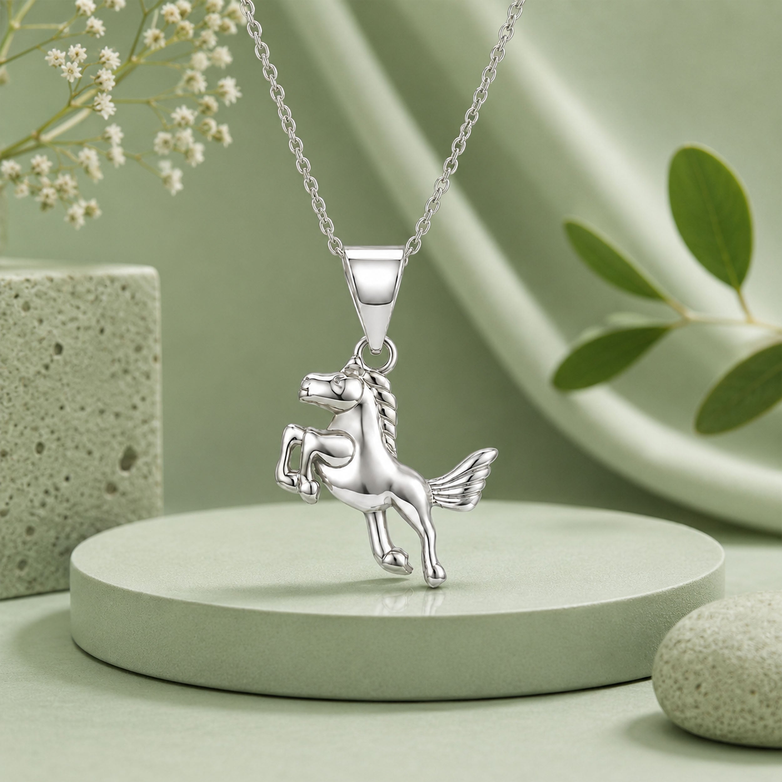 Mythic Horse 925 Sterling Silver Elegant Charm Pendant