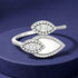 Nature Inspired Halo Petal Charm 925 Sterling Silver Ring for women