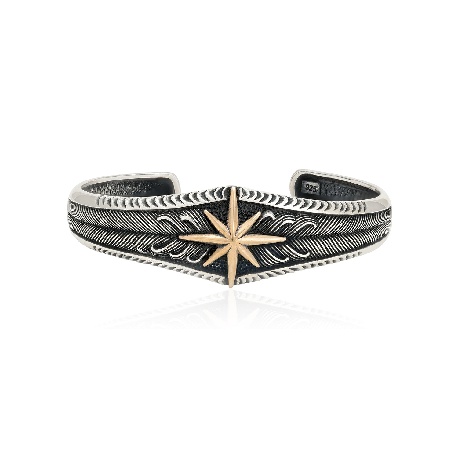 Navigator Compass Oxidised Cuff