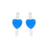 Navy Enamel Heart Sterling Silver Rhodium Plated 925 Earring