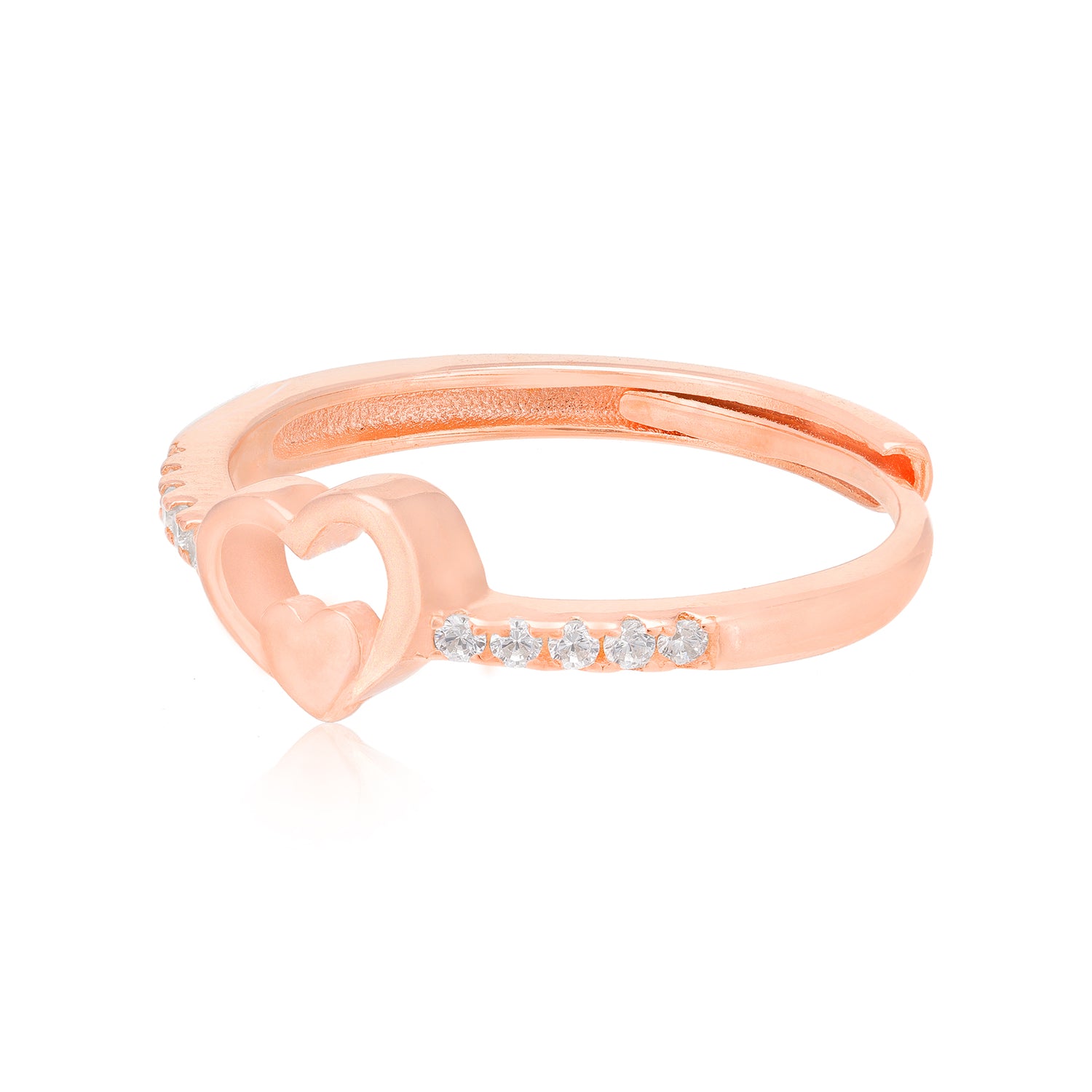 Nested Dual Hearts Rose Gold Plated Ring