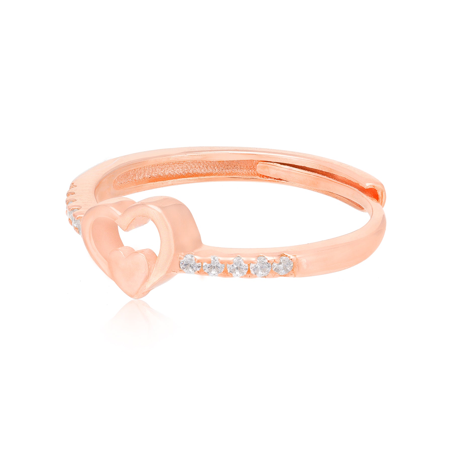 Nested Dual Hearts Rose Gold Plated Ring