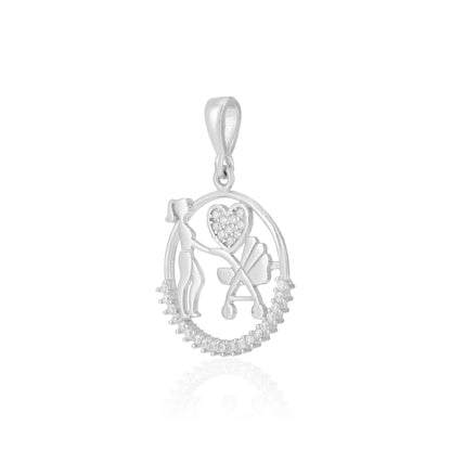 Nurturing Mom 925 Rhodium Plated Baby Stroller Pendants