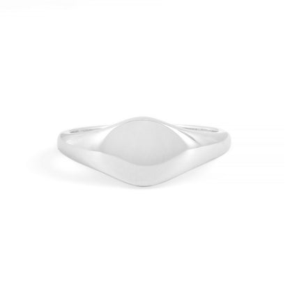 Oblong Plain Silver Ring IO0224