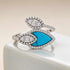 Ocean-Inspired Marquise Blue Enamel Silver Ring
