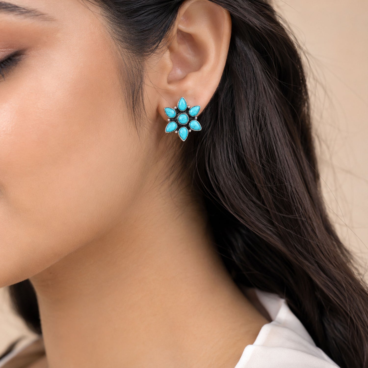 Ocean Bloom Grace 925 Sterling Silver Stud Earrings