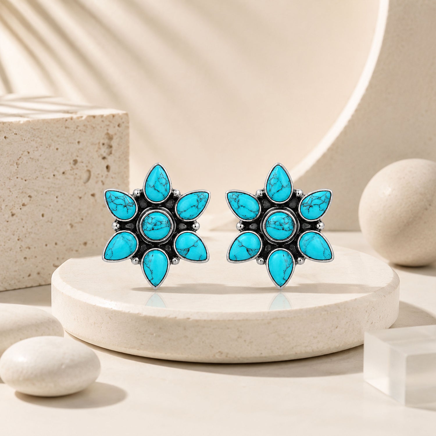 Ocean Bloom Grace 925 Sterling Silver Stud Earrings