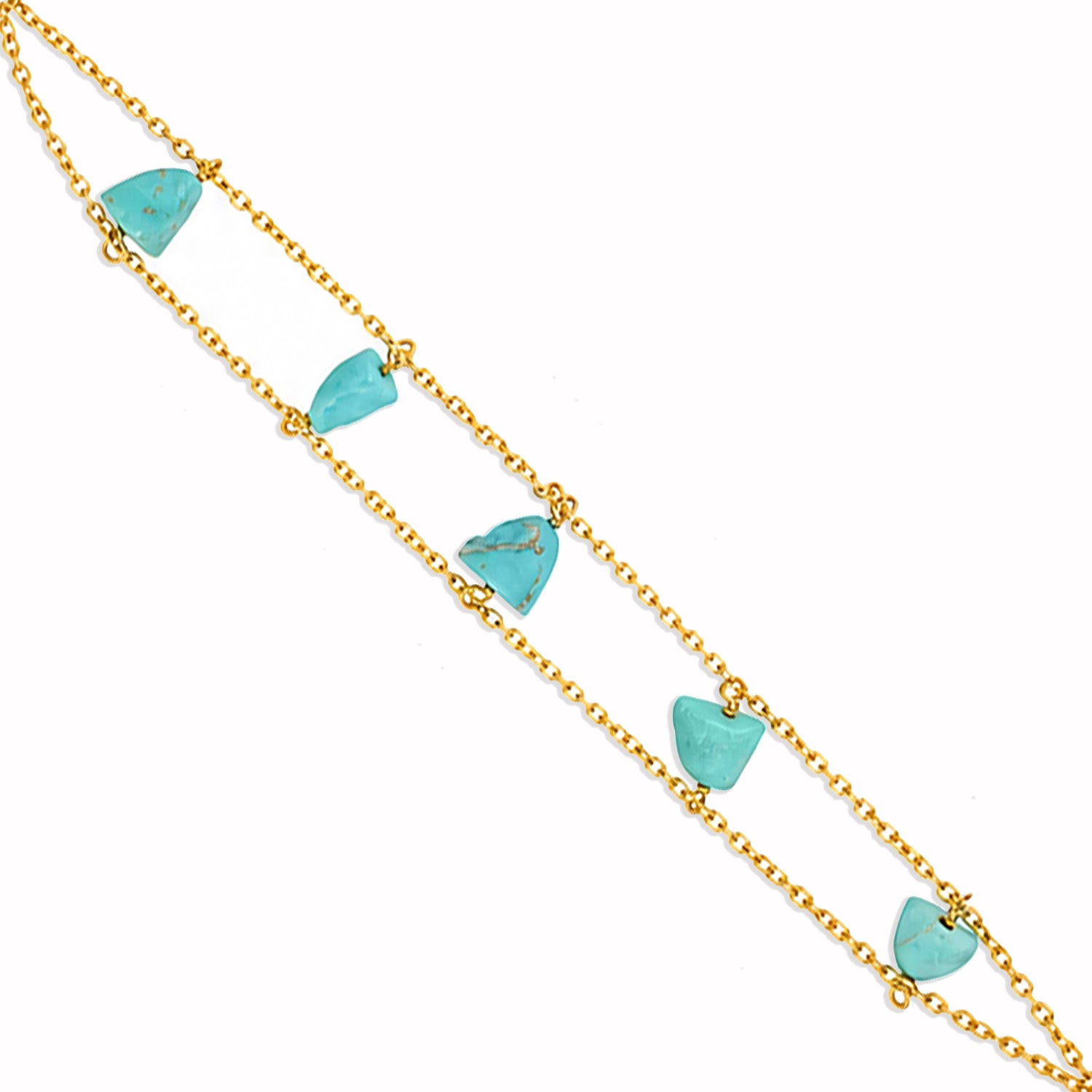 Ocean Breeze 925 Sterling Silver Double Chain Bracelet