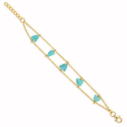 Ocean Breeze 925 Sterling Silver Double Chain Bracelet