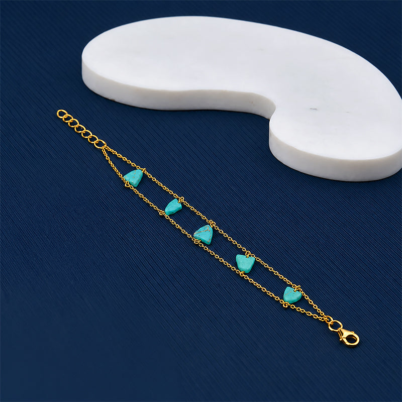 Ocean Breeze 925 Sterling Silver Double Chain Bracelet