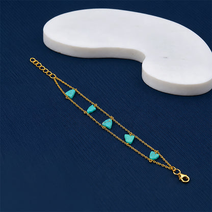 Ocean Breeze 925 Sterling Silver Double Chain Bracelet