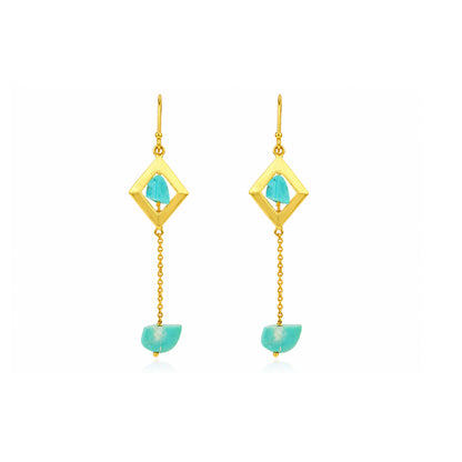 Ocean Crystal Chain 925 Sterling Silver Designer Earring