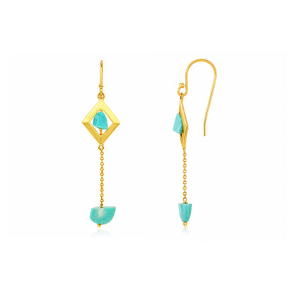 Ocean Crystal Chain 925 Sterling Silver Designer Earring