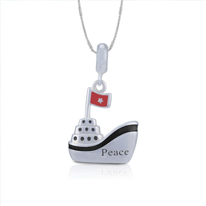 Ocean Peace 925 Sterling Silver Cruise Boat Pendant