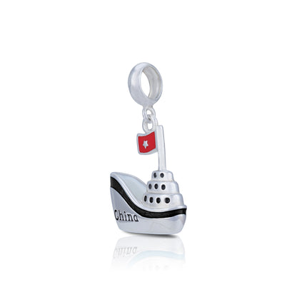 Ocean Peace 925 Sterling Silver Cruise Boat Pendant