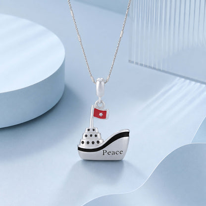 Ocean Peace 925 Sterling Silver Cruise Boat Pendant
