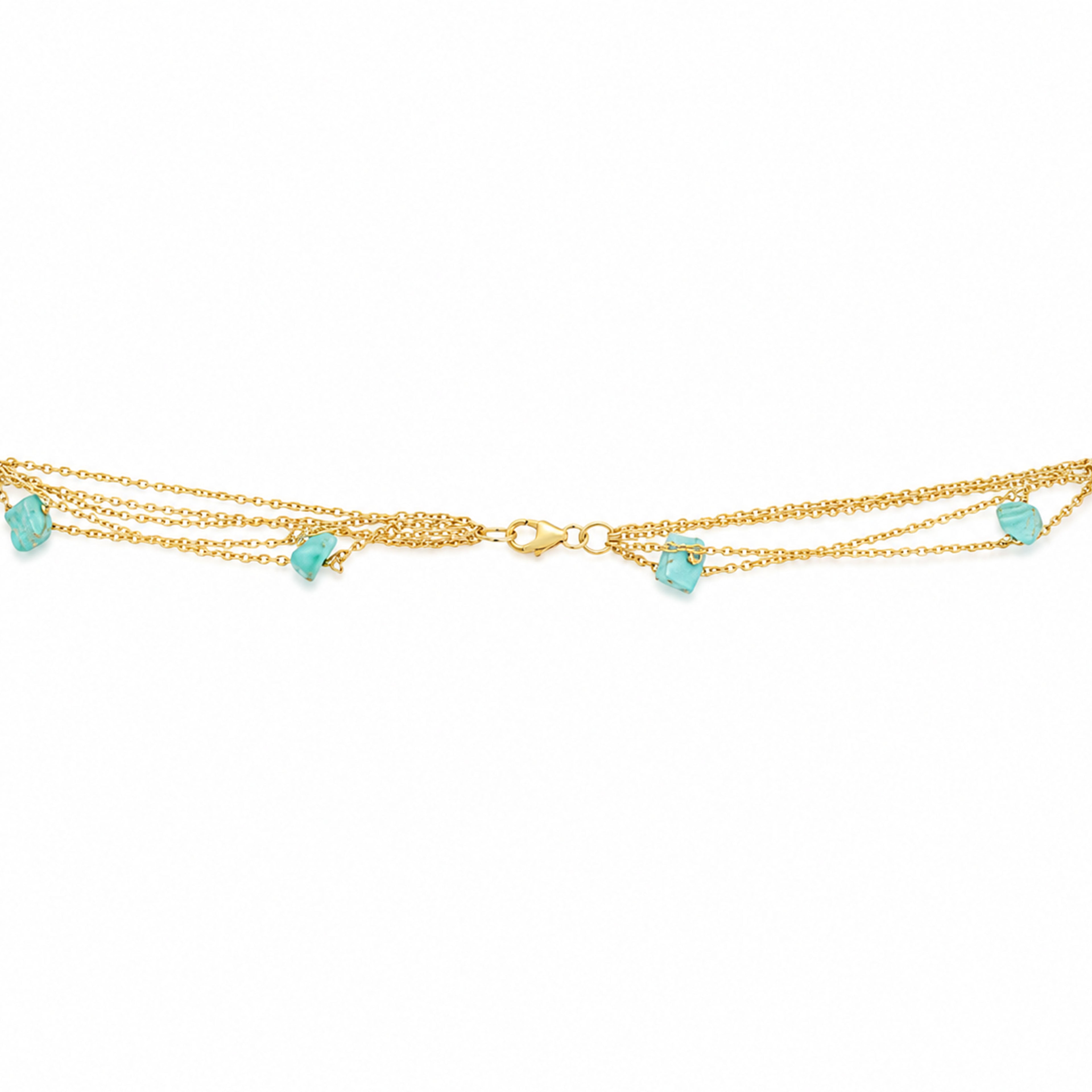 Ocean Stone Cascade Golden Multi Strand Pendant Chain