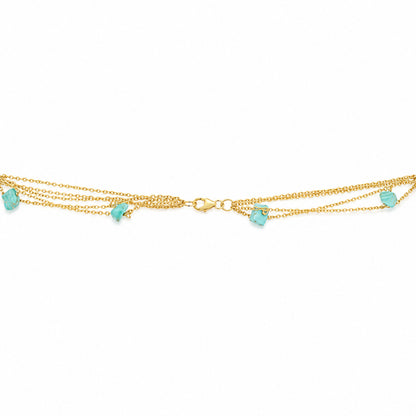 Ocean Stone Cascade Golden Multi Strand Pendant Chain