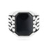 Octa Black Agate Oxidised Cross Pattern Ring