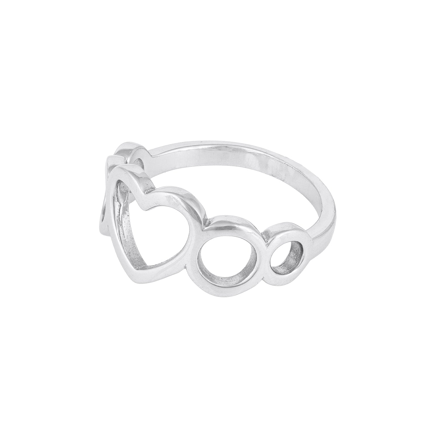 Open Heart Silver Band Ring