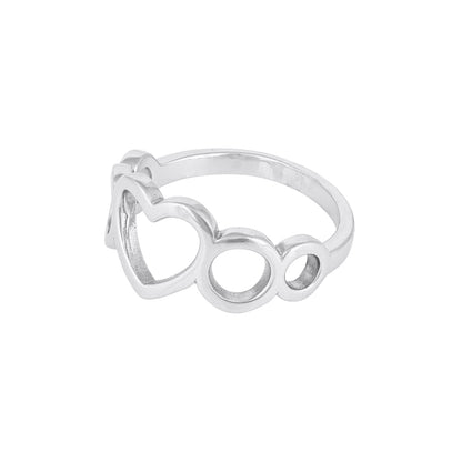 Open Heart Silver Band Ring
