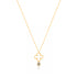 Open Clover Rutilated Quartz Silver Pendant Chain