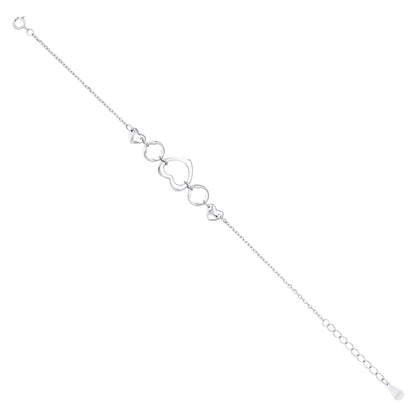 Open Heart Link Silver Bracelet