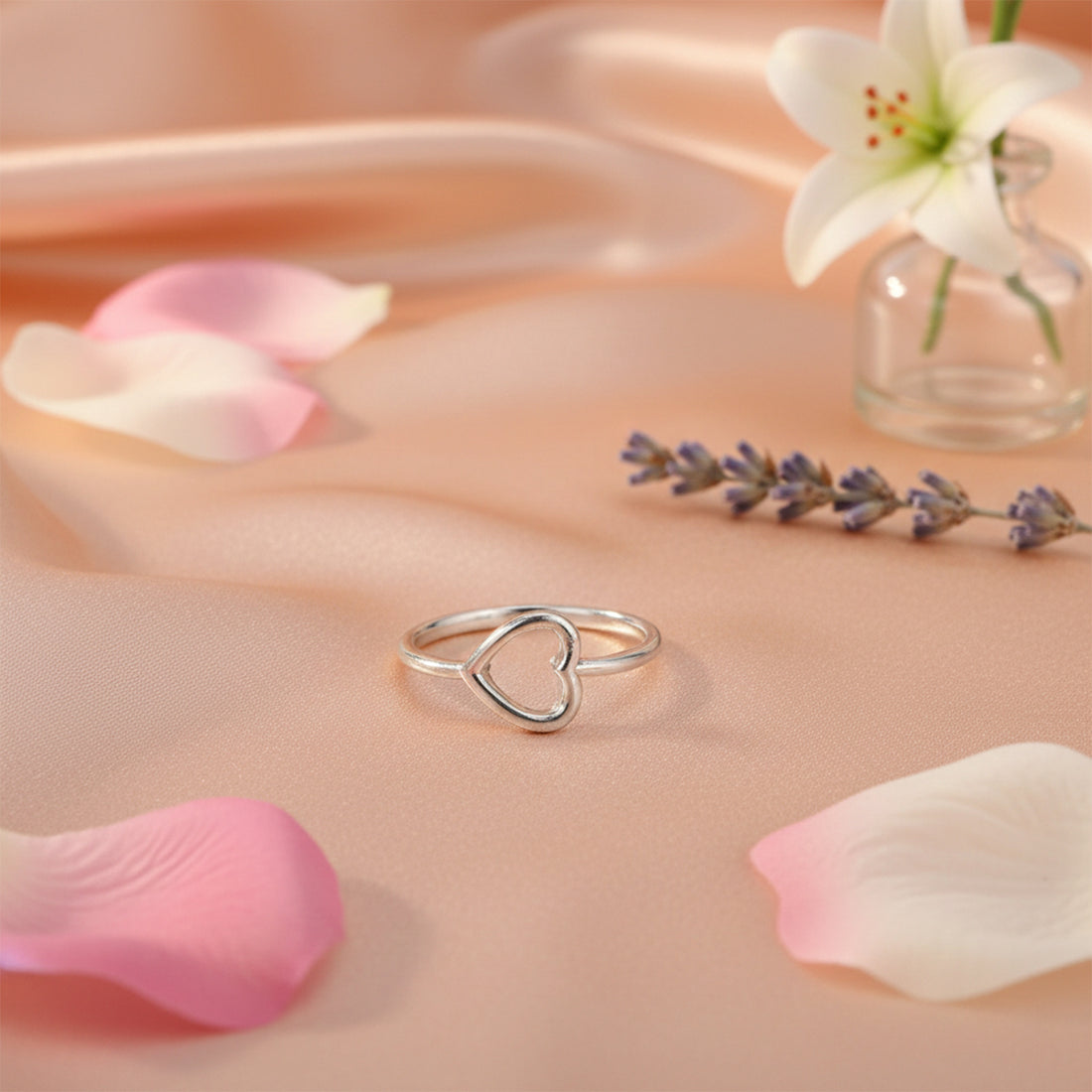 Open Heart Silver Ring