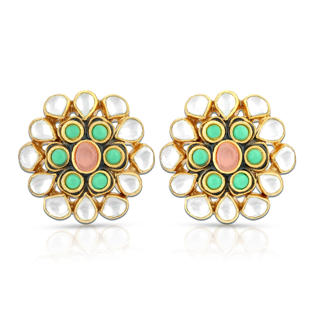 Opulent Pink Green 925 Sterling Silver Earrings