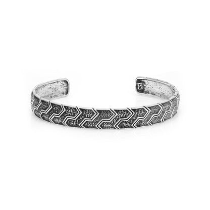 Opulent Patterned Sterling Silver Oxidised Cuff 