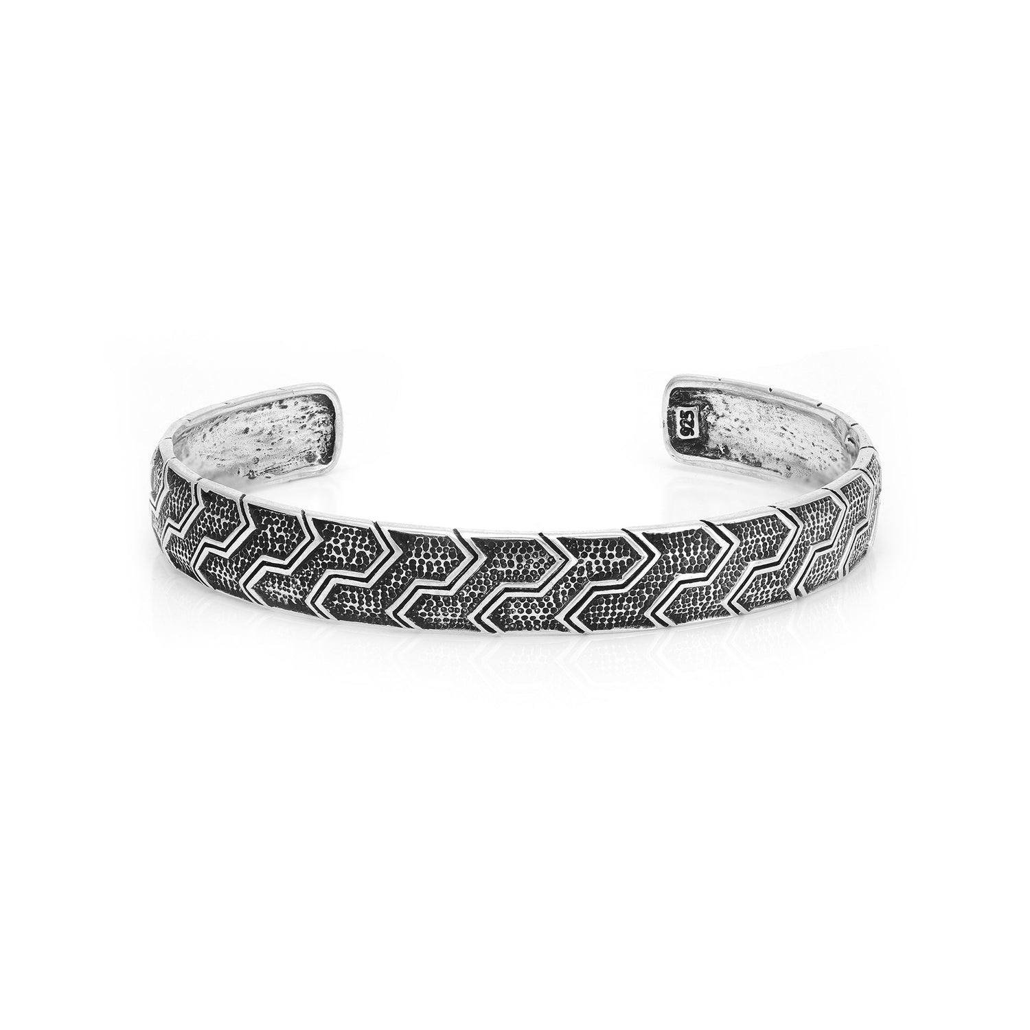 Opulent Patterned Sterling Silver Oxidised Cuff 