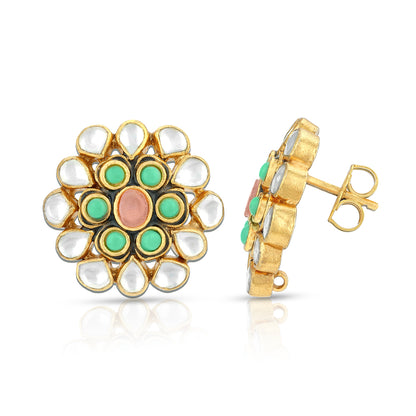Opulent Pink Green 925 Sterling Silver Earrings