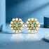 Opulent Pink Green 925 Sterling Silver Earrings