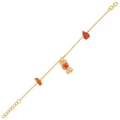 Orange Quartz 925 Sterling Silver Designer Bracelet