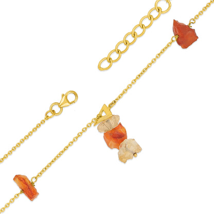 Orange Quartz 925 Sterling Silver Designer Bracelet