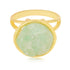 Orb Fluorite Sterling Silver Gold Plated Ring