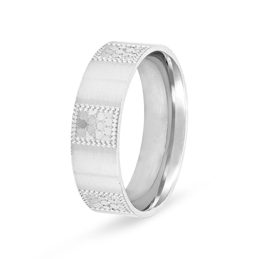 Orbit Panel Textured 925 Sterling silver Rings For Men