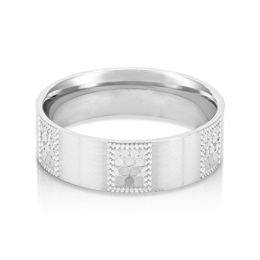 Orbit Panel Textured 925 Sterling silver Rings For Men
