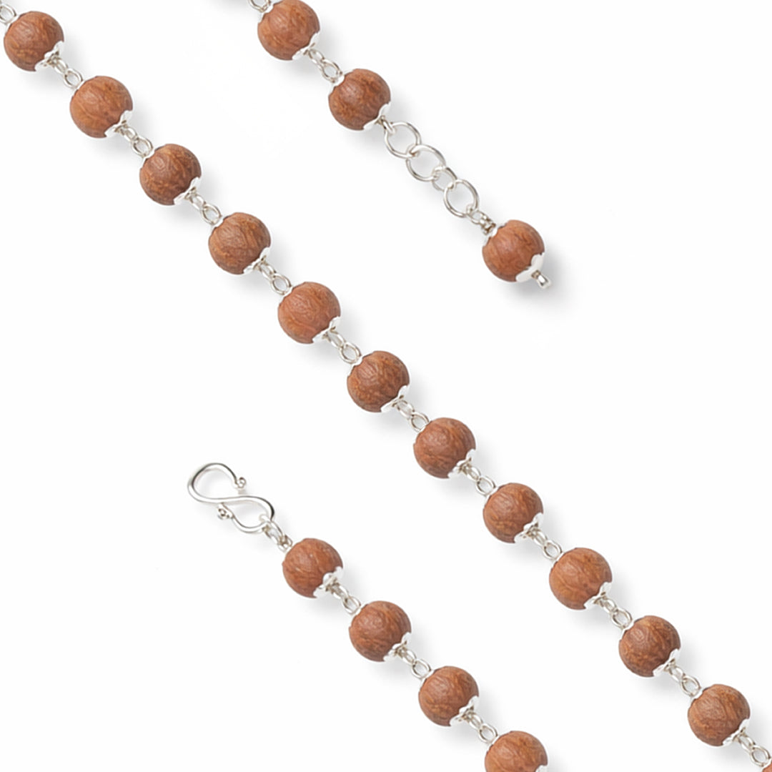 Organic Brown Beads 925 Sterling Silver Elegant Bracelet for Women
