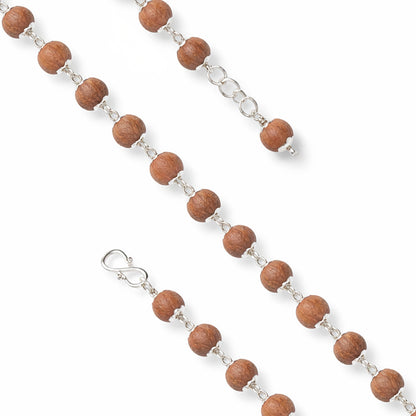 Organic Brown Beads 925 Sterling Silver Elegant Bracelet for Women