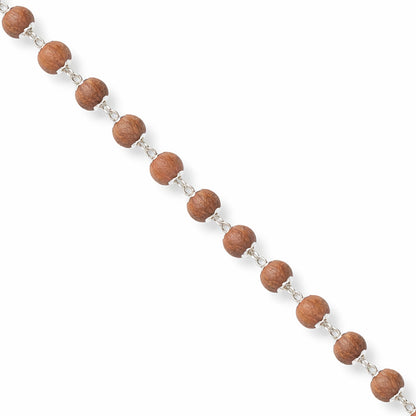 Organic Brown Beads 925 Sterling Silver Elegant Bracelet for Women