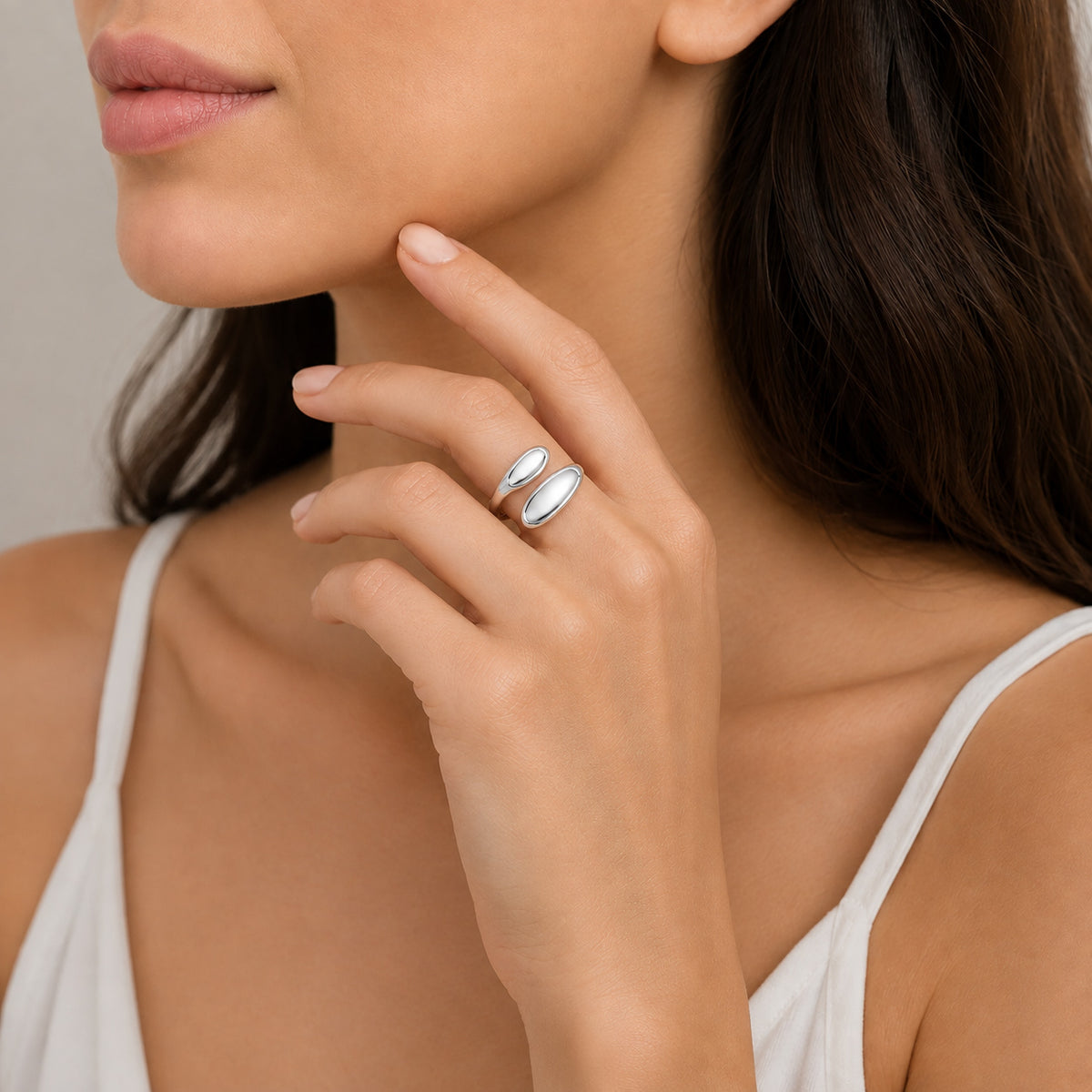 Organic Curve 925 Sterling Silver Luxury Rings for Women
