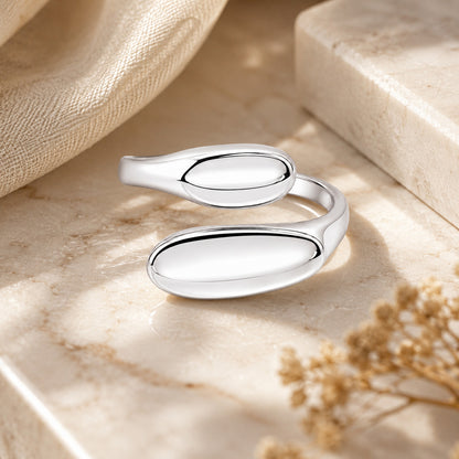 Organic Curve 925 Sterling Silver Luxury Rings for Women